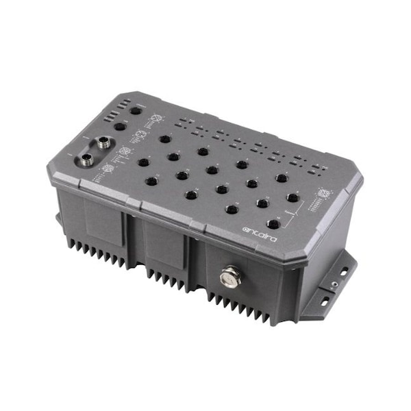 16-Port Industrial M12 IP67 Waterproof Gigabit PoE+ Layer 3 Managed Switch